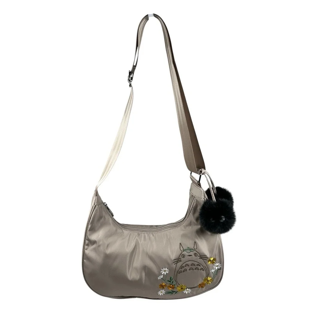 Studio Ghibli‎ My Neighbor Totoro Floral Hobo Bag Satin Anime Purse NWT